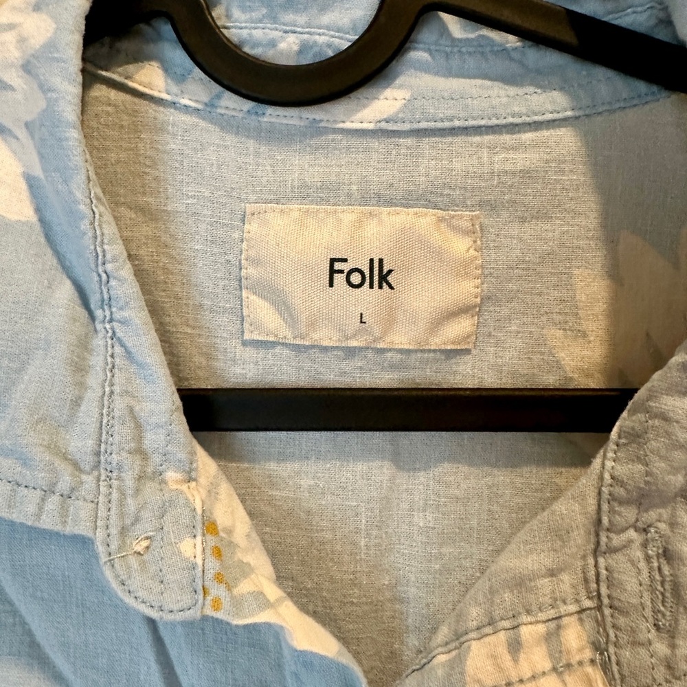 Folk Drake Linen Blend Shirt - L